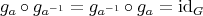 ga ∘ ga-1 = ga-1 ∘ ga = idG 