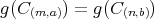 g(C(m,a)) = g(C (n,b)) 