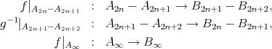  f |A2n-A2n+1 : A2n - A2n+1 → B2n+1 - B2n+2, -1g |A2n+1-A2n+2 : A2n+1 - A2n+2 → B2n - B2n+1, f |A ∞ : A∞ → B∞