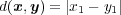 d(x,y ) = |x1 - y1| 