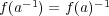 f(a-1) = f (a)-1 