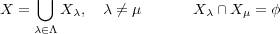  ⋃X = X λ, λ ⁄= μ な らば Xλ ∩X μ = ϕ λ∈Λ 